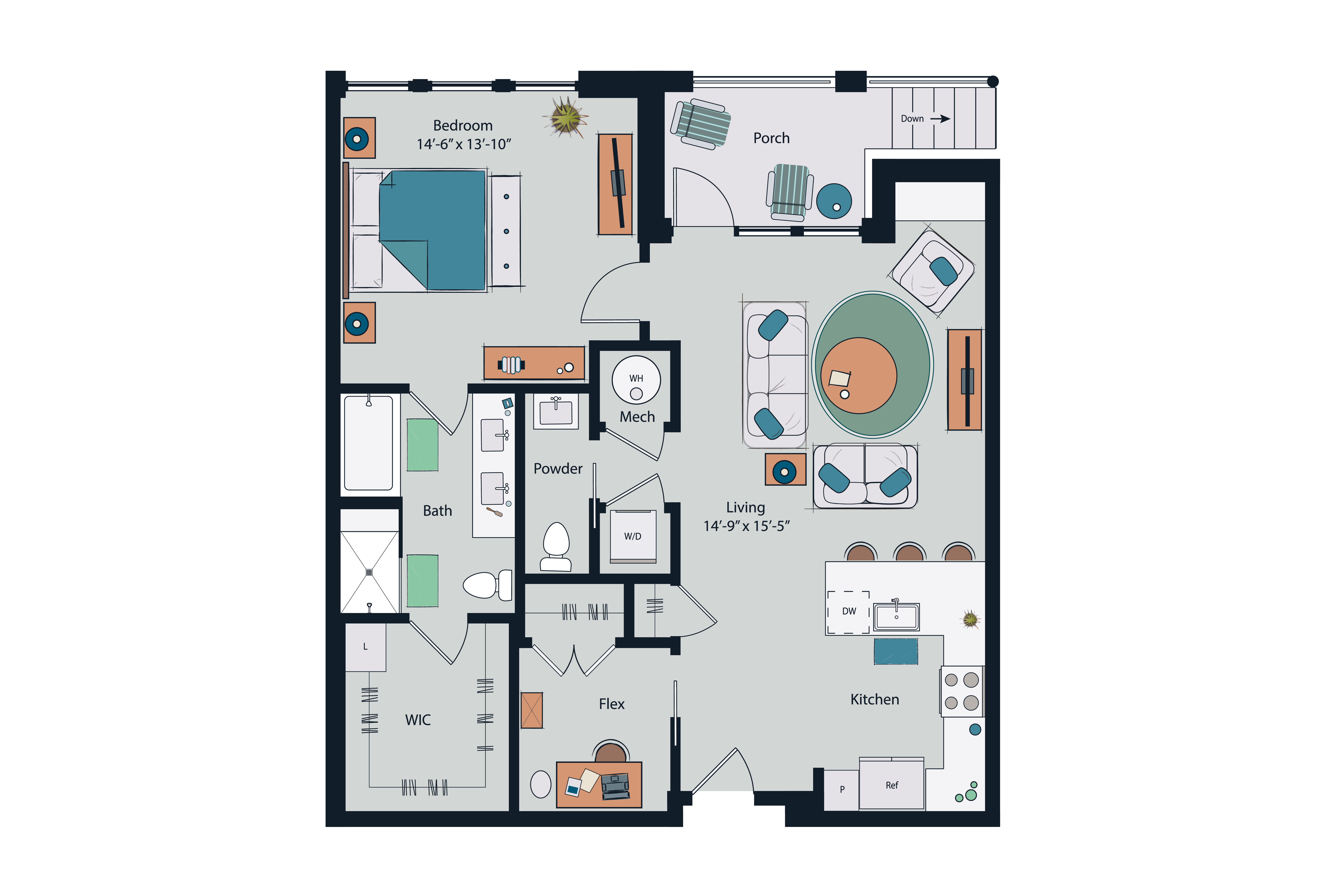 Floor plan layout diagram for A19